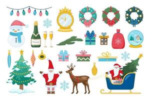 A set of Christmas illustrations for design. vector illustration