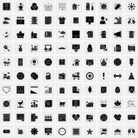 100 icono de negocio glifo sólido ilustración vectorial vector