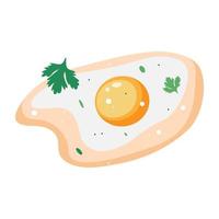 Egg with greenery top view. vector illustration