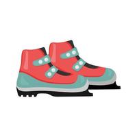 Cross-country ski boots on a white background. vector illustration