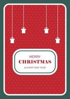 Simple Merry Christmas and New Year card with gifts. vector illustration