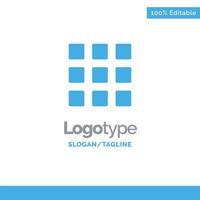 Web Grid Shape Squares Blue Solid Logo Template Place for Tagline vector