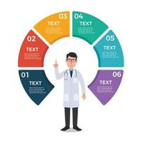 Doctor with Circle Chart Infographic Template vector