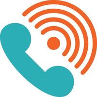 Call Phone Receiver Ring Signals  Flat Color Icon Vector icon banner Template