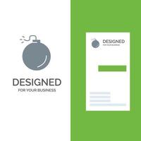 Bomb Explosive Explosion Grey Logo Design and Business Card Template vector