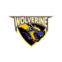 Wolverine insignia versión amarilla y azul ilustración vectorial vector