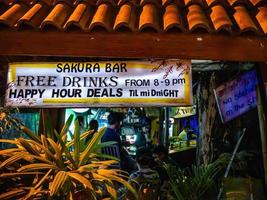 Vangvieng.lao-10 Dec 2017.Sakura bar at vangvieng City Laos.Vangvieng City The famous holiday destination town in Lao. photo