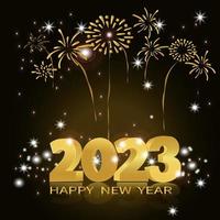 illustration and vector, happy new year 2023, with gold color, with empty space that can be filled, very suitable for your new year media vector