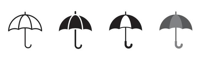 Umbrella icon set of 4, design element suitable for websites, print design or app vector