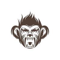 plantilla de diseño de ilustración de vector de icono de cabeza de mono
