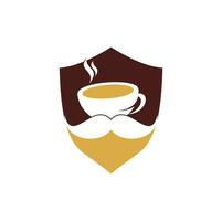 Mustache coffee logo design template. creative coffee shop logo inspiration vector