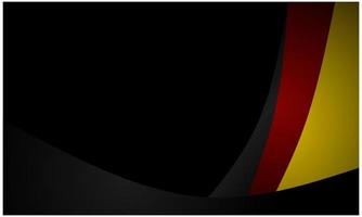 Black abstract wave background with red and yellow overlays for posters, banners, presentations etc vector