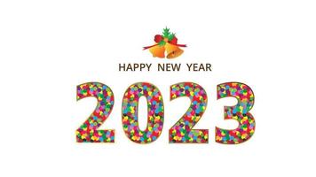 feliz año nuevo 2023 sobre fondo negro vector