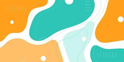 Trendy colorful wavy abstract background with green and orange soft color shapes on background. Eps10 vector