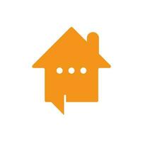 Chat home vector logo design. Speak home logo design template.