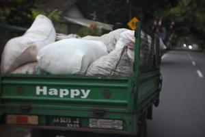 MAGELANG , SEPTEMBER ,2022-  motorcycles used to transport garbage photo