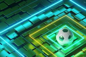 football balls object, sport ball design, football element concept, 3d illustration, abstract football technology, smartphone mobile screen, green grass field, online sport live, casino sport business photo