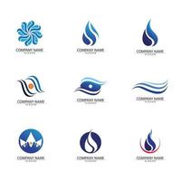 water wave logo design template vector