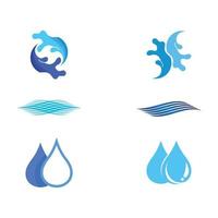 water wave logo design template vector