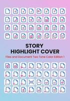 Files and Document Two Tone Color Story Highlight Cover vector