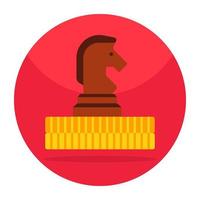 Editable design icon of chess knight vector