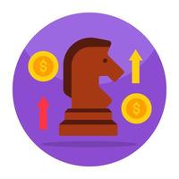 Flat design icon of financial strategy vector