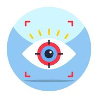 A colored design icon of iris recognition vector