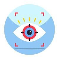 A colored design icon of iris recognition vector