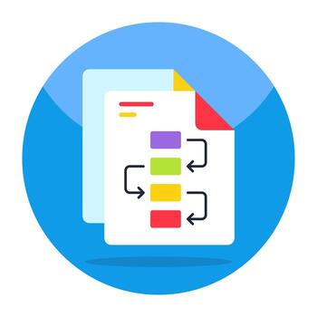 Vector design of flowchart, flat icon