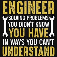 Engineering typography tshirt design vector