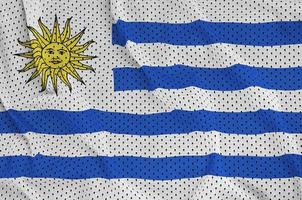 Uruguay flag printed on a polyester nylon sportswear mesh fabric photo