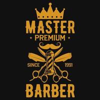 diseño de camiseta de barbero vector