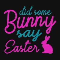 Bunny easter typography tshirt design vector