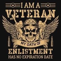 Veteran tshirt design vector