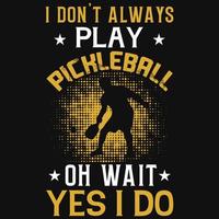 diseño de camiseta de juego de pickleball vector