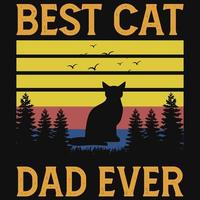 el mejor diseño de camiseta de gato papá vector