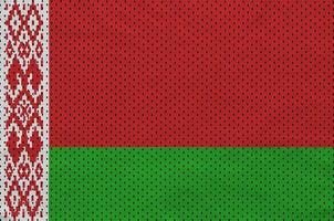 Belarus flag printed on a polyester nylon sportswear mesh fabric photo