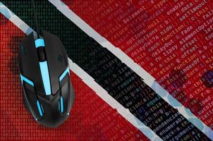 Trinidad and Tobago flag  and computer mouse. Digital threat, illegal actions on the Internet photo
