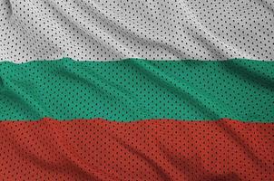 Bulgaria flag printed on a polyester nylon sportswear mesh fabri photo