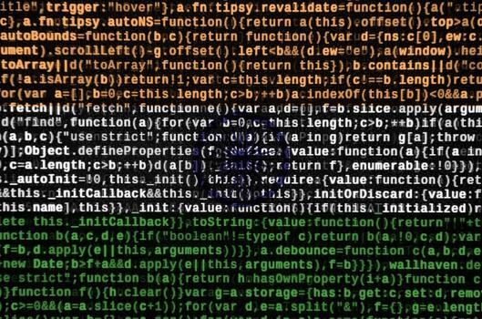 India flag  is depicted on the screen with the program code. The concept of modern technology and site development photo
