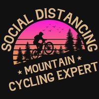 diseño de camiseta vintage de ciclismo de montaña vector