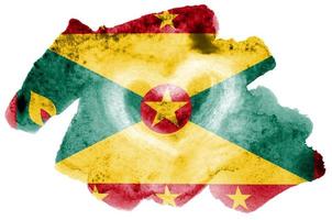 Grenada flag  is depicted in liquid watercolor style isolated on white background photo