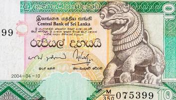 10 rupias de Sri Lanka billete de dinero fragmento de billete de color foto