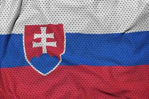 Slovakia flag printed on a polyester nylon sportswear mesh fabri photo