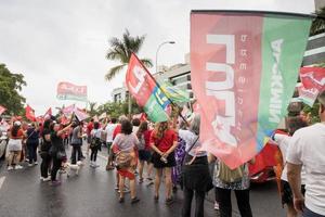 brasilia, brasil, 23 de octubre de 2020 partidarios del ex presidente lula de brasil, toman las calles en apoyo de su candidato para las próximas elecciones foto