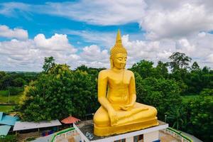 Magha Asanha Visakha Puja Day , Buddha statue , bodhi leaf with double exposure and len flared , soft image and soft focus style photo