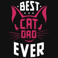 impresionante diseño de camiseta de tipografía de gato vector