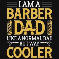 Barber dad tshirt design vector