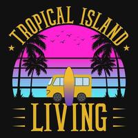 Tropical island living vector