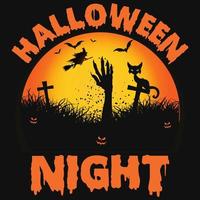 Halloween night tshirt design vector